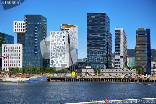 Image of OSLO, NORWAY – AUGUST 17, 2016: View of The modern Oslo busine