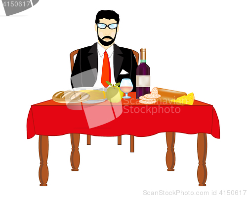 Image of Man at the table