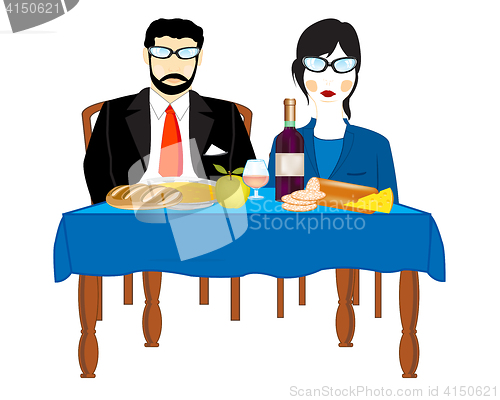 Image of Man and woman at the table
