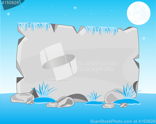 Image of Stone plate in winter