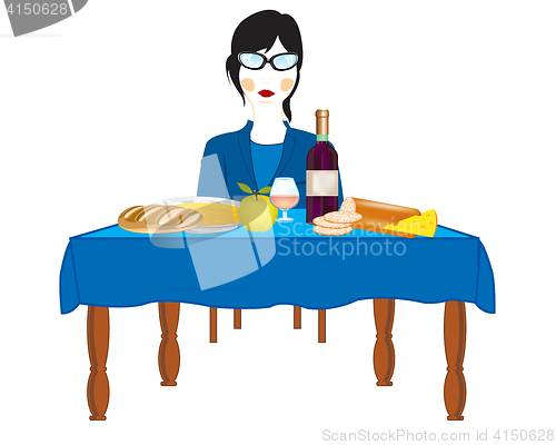 Image of Woman at the table