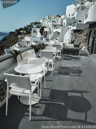 Image of Landscape of Santorini Island, Fira, Cyclades, Greece