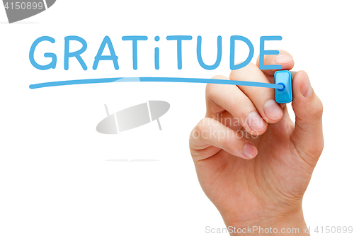 Image of Gratitude Handwritten With Blue Marker