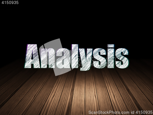 Image of Marketing concept: Analysis in grunge dark room