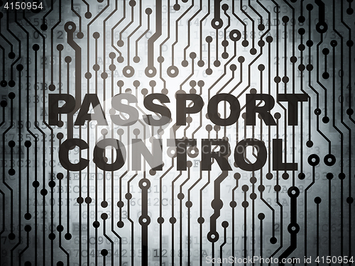 Image of Travel concept: circuit board with Passport Control