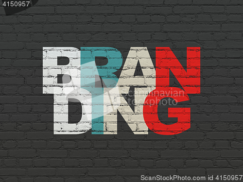 Image of Advertising concept: Branding on wall background