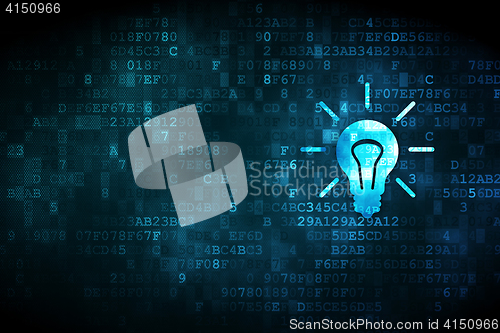 Image of Finance concept: Light Bulb on digital background