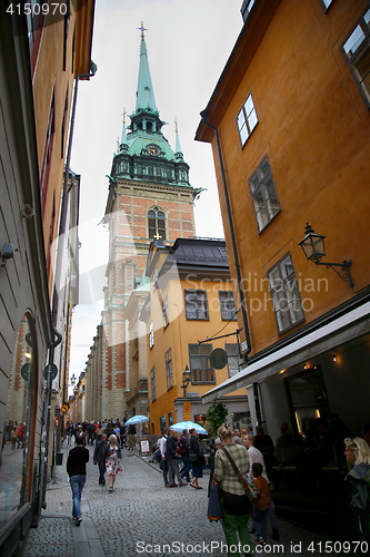 Image of STOCKHOLM, SWEDEN - AUGUST 19, 2016: View on St. Gertrudes Churc