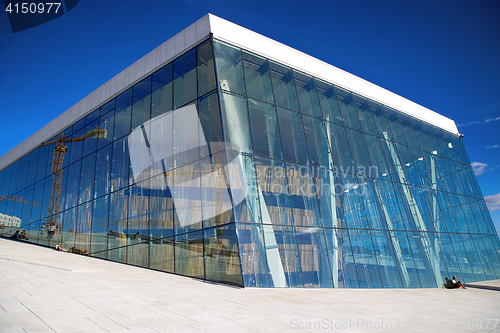 Image of OSLO, NORWAY – AUGUST 17, 2016: Tourist on the Oslo Opera Hous