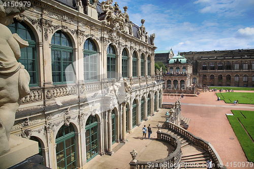 Image of DRESDEN, GERMANY – AUGUST 13, 2016: Tourists walk and visit Dr