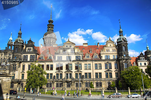 Image of DRESDEN, GERMANY – AUGUST 13, 2016: Tourists walk on Sophienst