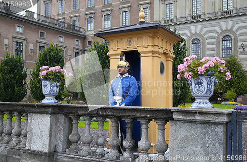 Image of STOCKHOLM, SWEDEN - AUGUST 20, 2016: Swedish Royal Guards of hon