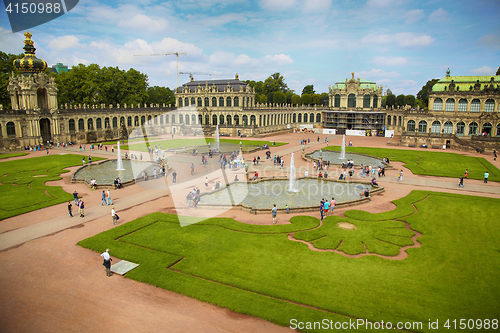 Image of DRESDEN, GERMANY – AUGUST 13, 2016: Tourists walk and visit Dr