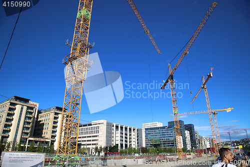 Image of OSLO, NORWAY – AUGUST 17, 2016: A construction site of Bjorvik