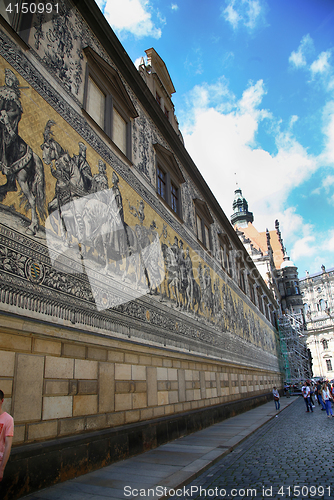 Image of DRESDEN, GERMANY – AUGUST 13, 2016: Georgentor with historic b