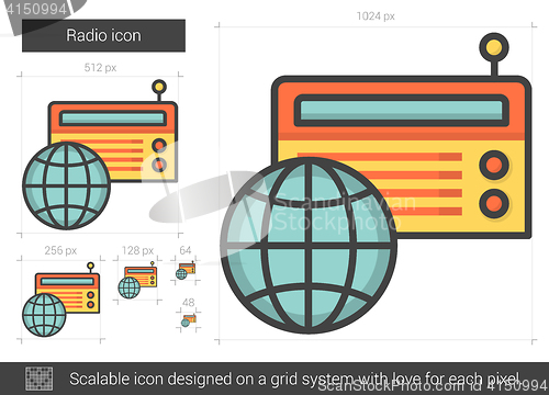 Image of Radio line icon.