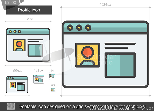 Image of Profile line icon.