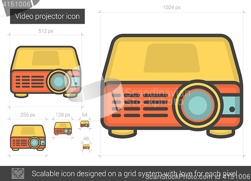 Image of Video projector line icon.