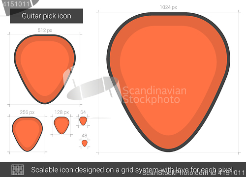 Image of Guitar pick line icon.