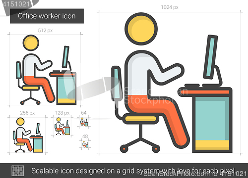 Image of Office worker line icon.