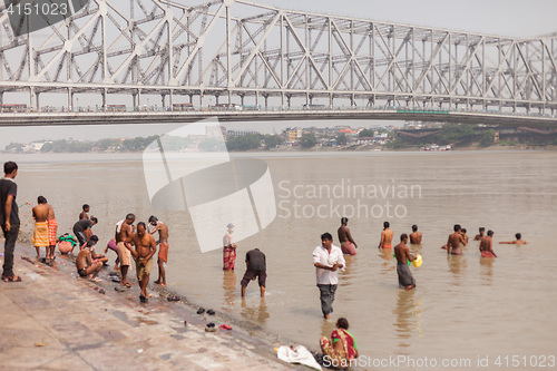 Image of Bathing in the Hooghly River