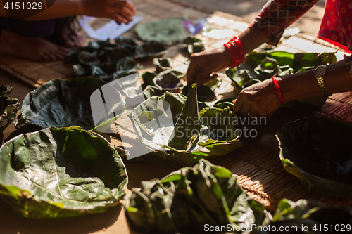 Image of Leaf plates in Nepal