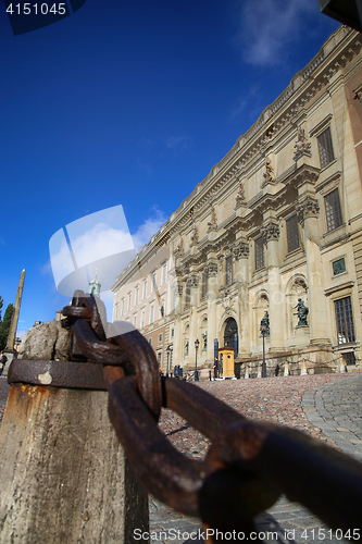 Image of STOCKHOLM, SWEDEN - AUGUST 19, 2016: View of The Royal Palace, l