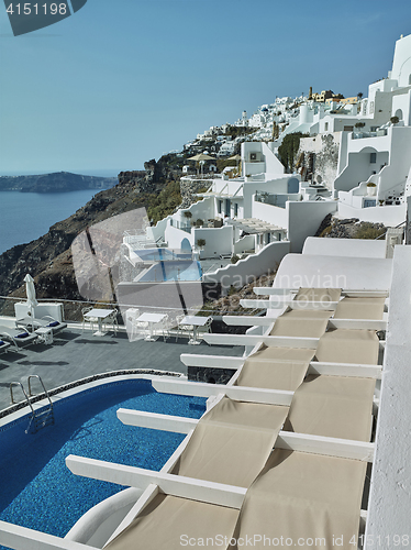 Image of Landscape of Santorini Island, Fira, Cyclades, Greece