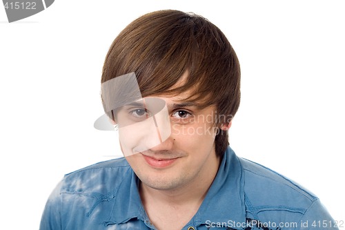 Image of Portrait of  the smiling young man. Isolated.