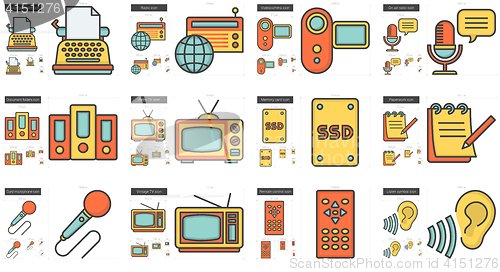 Image of Journalism line icon set.