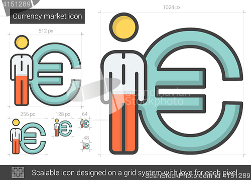 Image of Currency market line icon.