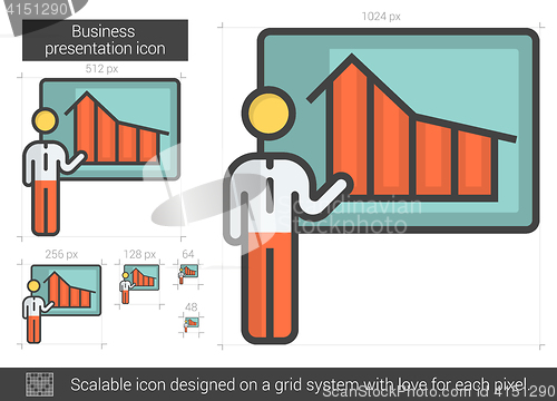 Image of Businessman presentation line icon.