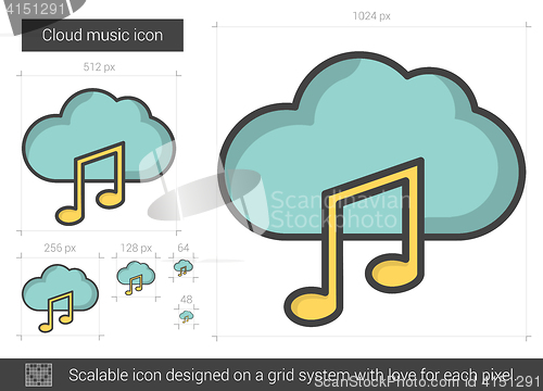 Image of Cloud music line icon.