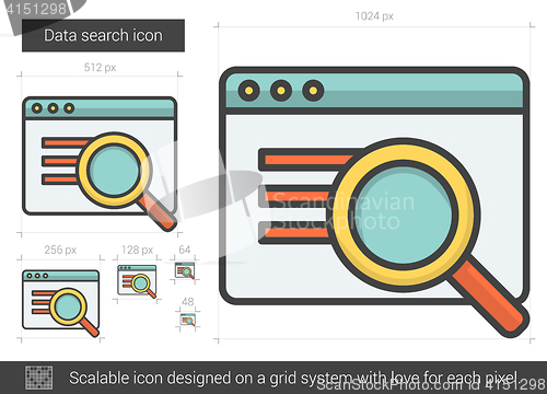 Image of Data search line icon.