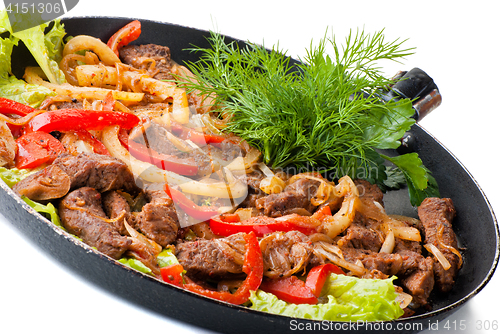 Image of traditional mexican beef fajitas