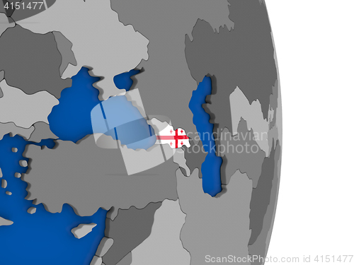 Image of Georgia on globe with flag