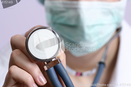 Image of Young doctor with stethoscope.