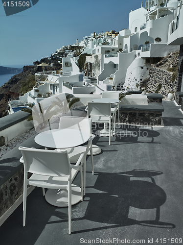 Image of Landscape of Santorini Island, Fira, Cyclades, Greece