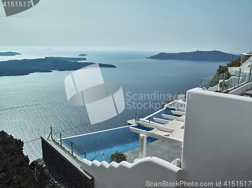 Image of Landscape of Santorini Island, Fira, Cyclades, Greece