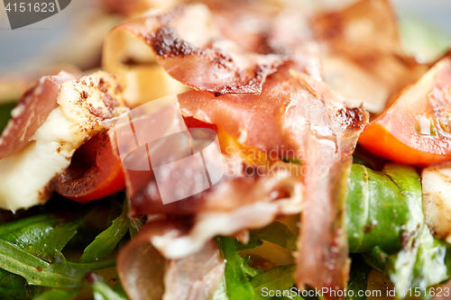 Image of close up of prosciutto ham salad
