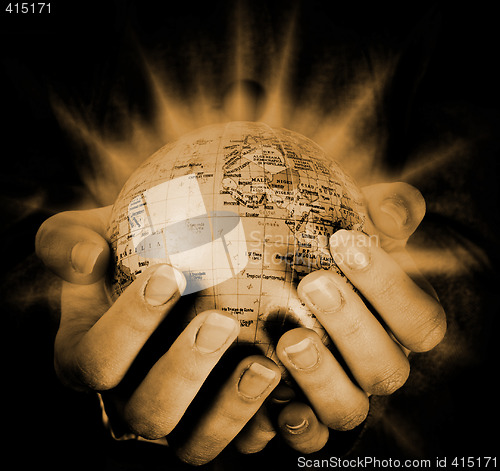 Image of Globe in a girl's hands