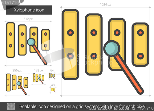 Image of Xylophone line icon.