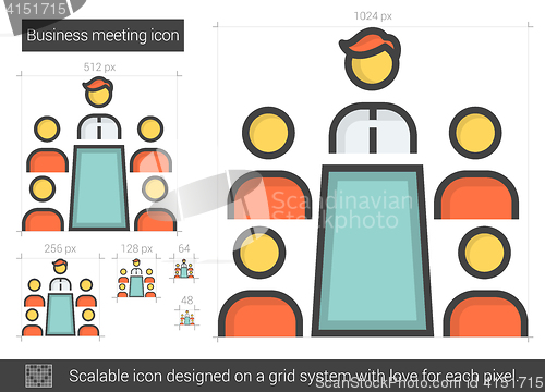 Image of Business meeting line icon.