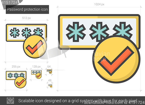 Image of Password protection line icon.
