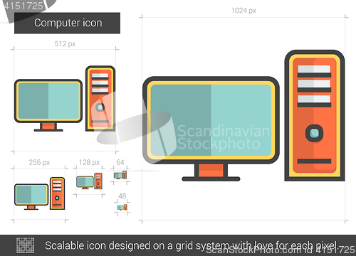 Image of Computer line icon.