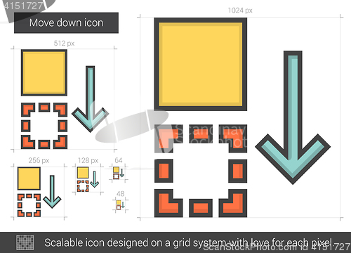 Image of Move down line icon.