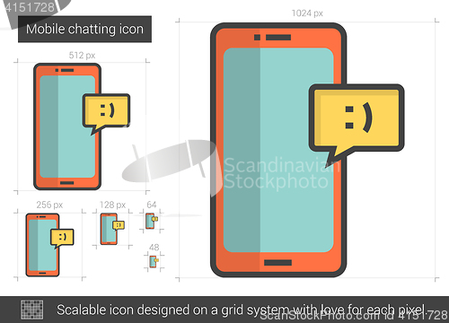 Image of Mobile chatting line icon.