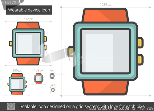 Image of Wearable device line icon.