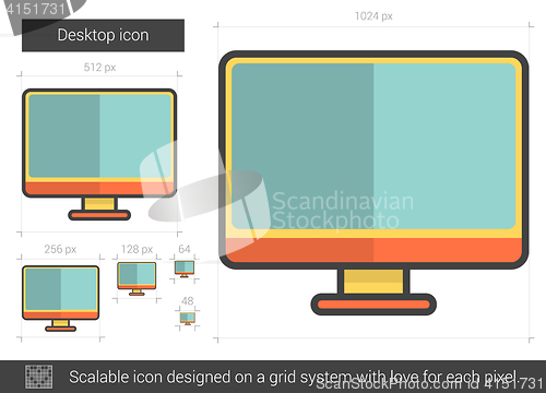 Image of Desktop line icon.