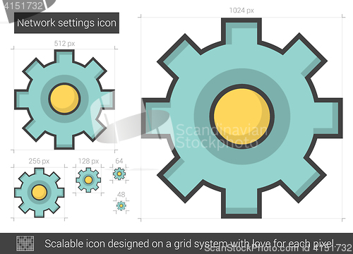 Image of Network settings line icon.